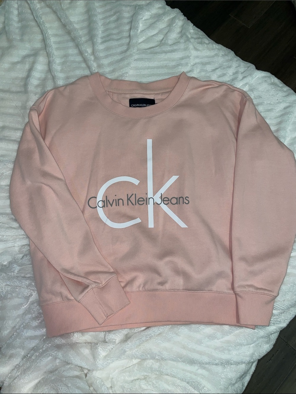 Calvin Klein Jeans Pastel Pink CK Logo Crewneck Sweatshirt (Crewneck)
